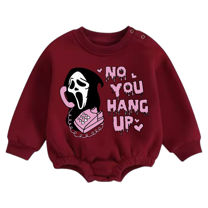 Soft warm fleece Baby Scream Halloween Oversized Sweatshirt Bodysuit Hippo Boutique