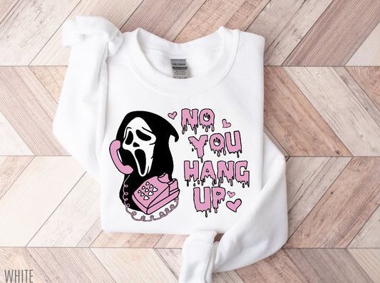 Halloween Scary Movie Scream No you Hang up Women’s fleece crewneck Sweatshirts Hippo Boutique