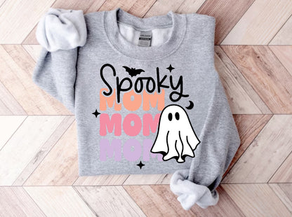 Halloween Spooky Mom Women’s fleece crewneck Sweatshirts Hippo Boutique
