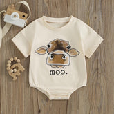 Cow & Horse Baby t-shirt bubble Romper Hippo Boutique