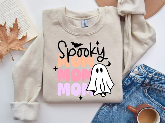 Halloween Spooky Mom Women’s fleece crewneck Sweatshirts Hippo Boutique