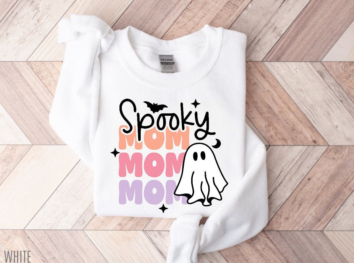 Halloween Spooky Mom Women’s fleece crewneck Sweatshirts Hippo Boutique