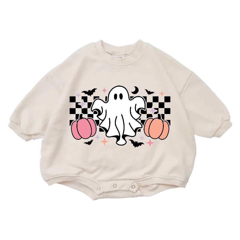 Spooky Mini Cotton Baby Halloween Sweatshirt Romper Hippo Boutique