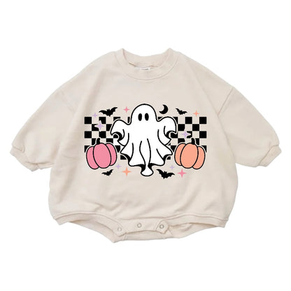 Spooky Mini Cotton Baby Halloween Sweatshirt Romper Hippo Boutique