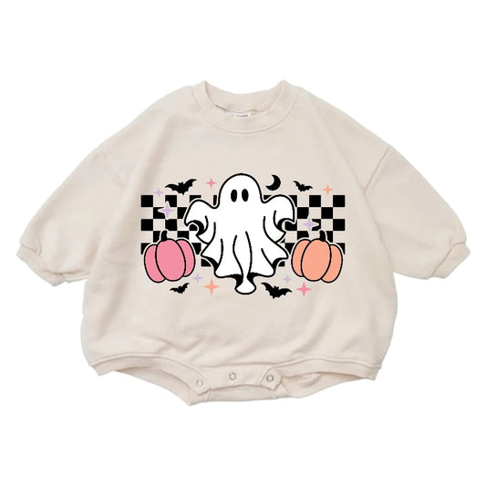 Spooky Mini Cotton Baby Halloween Sweatshirt Romper Hippo Boutique
