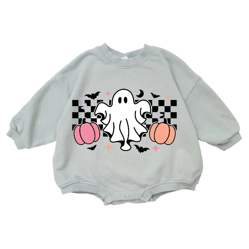 Spooky Mini Cotton Baby Halloween Sweatshirt Romper Hippo Boutique