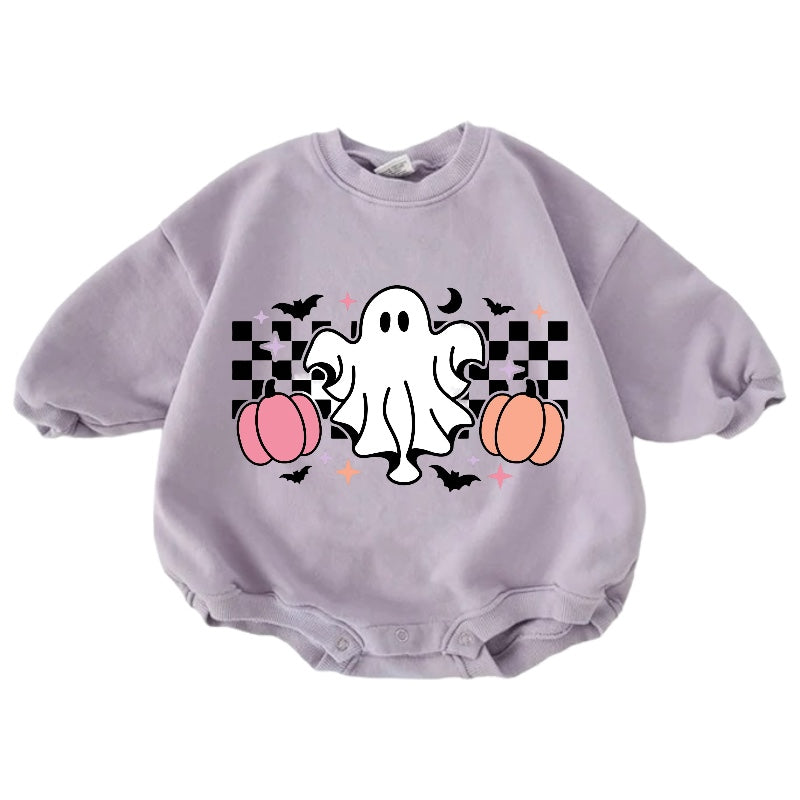 Spooky Mini Cotton Baby Halloween Sweatshirt Romper Hippo Boutique