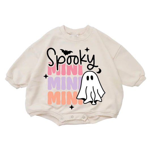 Spooky Mini Cotton Baby Halloween Sweatshirt Romper Hippo Boutique