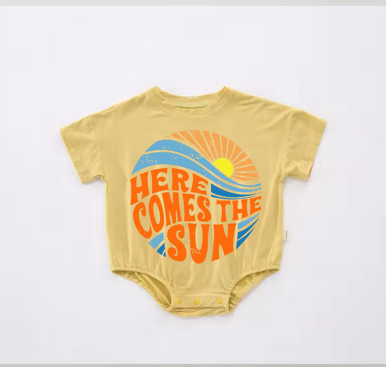 Baby Boho t-shirt Bubble Romper - Here Comes The Sun Hippo Boutique