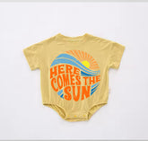 Baby Boho t-shirt Bubble Romper - Here Comes The Sun Hippo Boutique