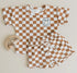 Checkered Smile Cotton T-Shirt & Shorts set Hippo Boutique