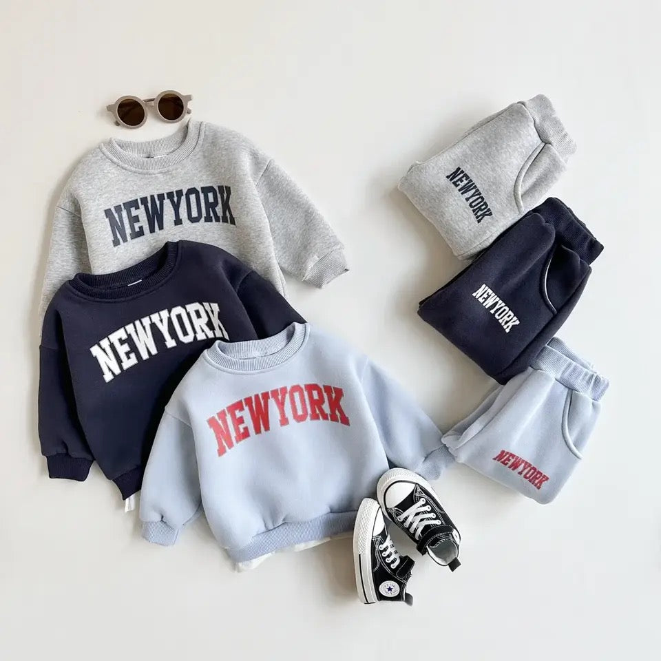 New York Baby & Kids Sweatshirt & Pants Outfit Hippo Boutique