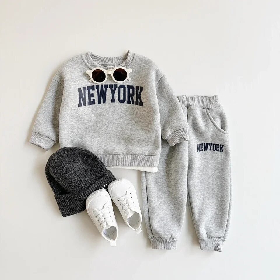 New York Baby & Kids Sweatshirt & Pants Outfit Hippo Boutique