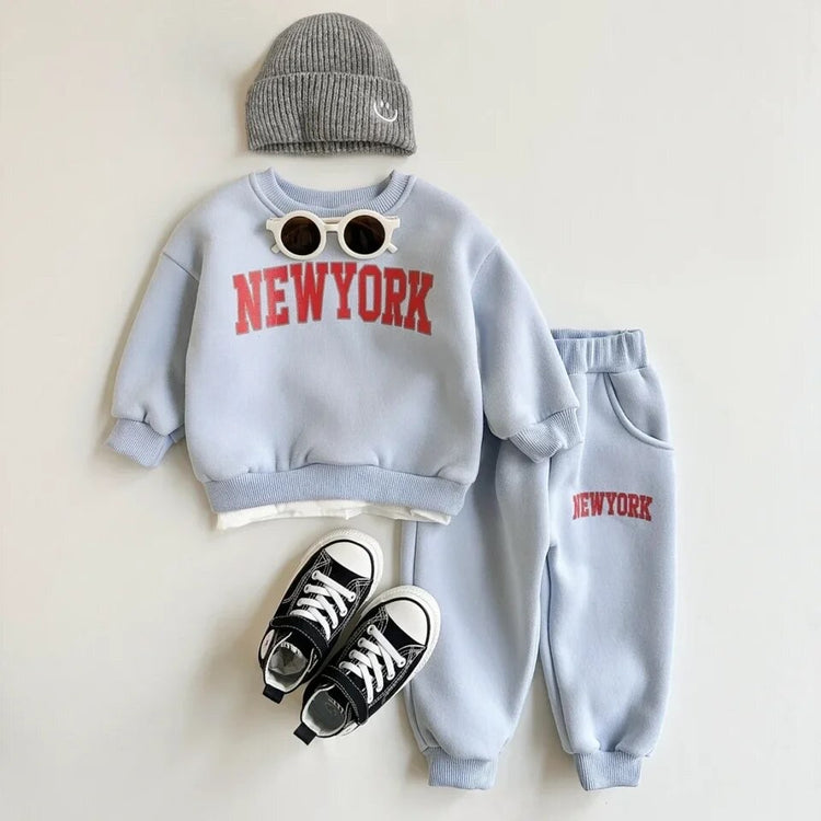New York Baby & Kids Sweatshirt & Pants Outfit Hippo Boutique