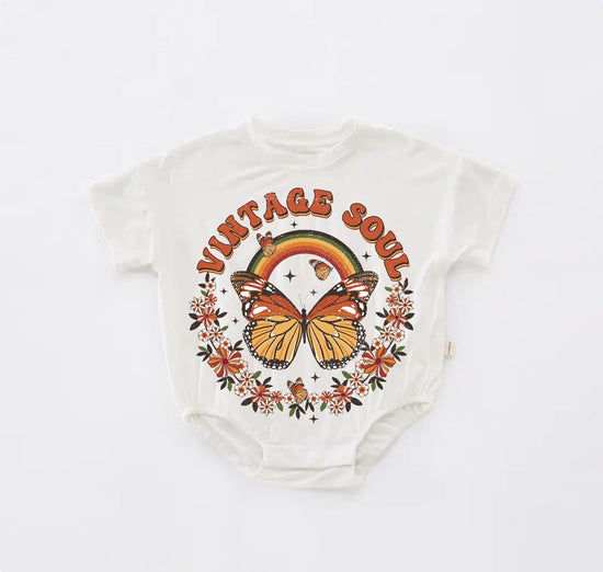 Vintage Soul boho Baby t-shirt Bubble Romper Hippo Boutique