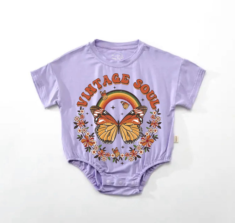 Vintage Soul boho Baby t-shirt Bubble Romper Hippo Boutique