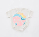 Baby Boho t-shirt Bubble Romper - Here Comes The Sun Pink Hippo Boutique