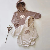 Rainbow Hoodie Romper Hippo Boutique