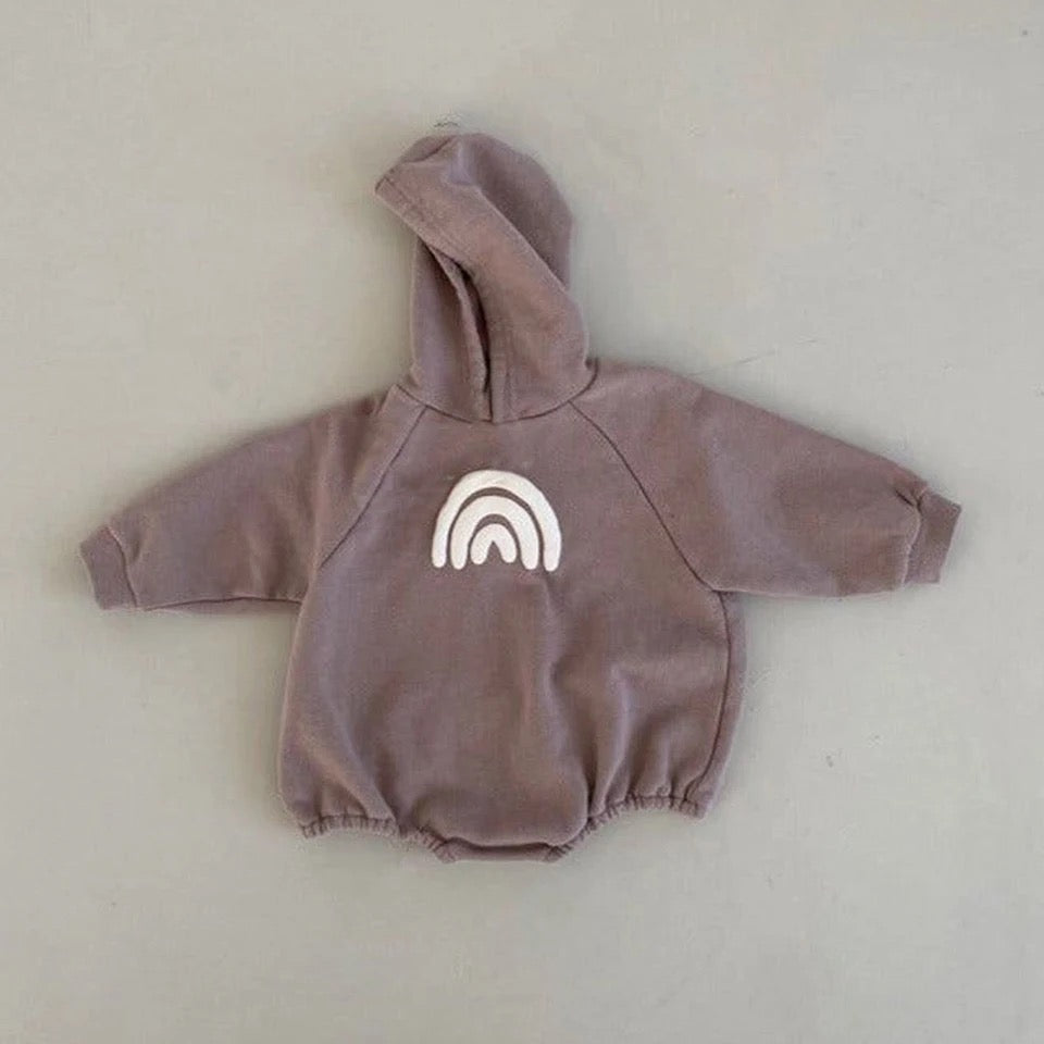 Rainbow Hoodie Romper Hippo Boutique