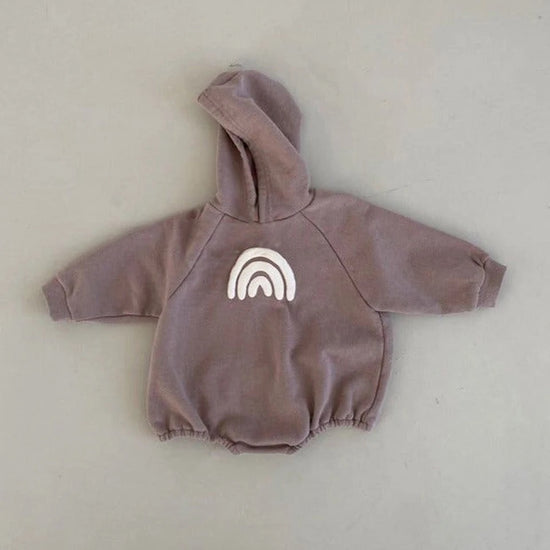 Rainbow Hoodie Romper Hippo Boutique