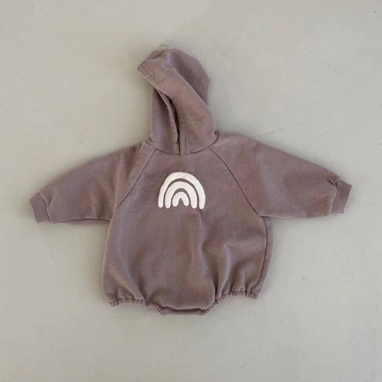 Rainbow Hoodie Romper Hippo Boutique