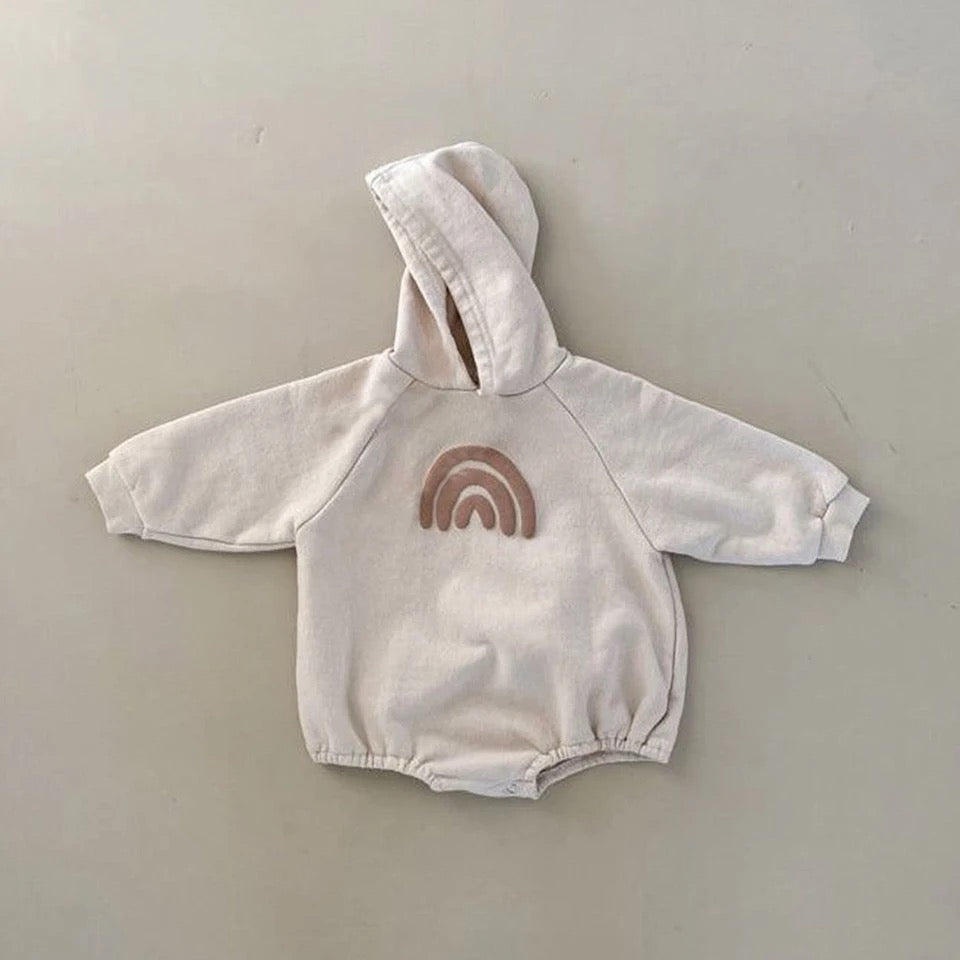 Rainbow Hoodie Romper Hippo Boutique