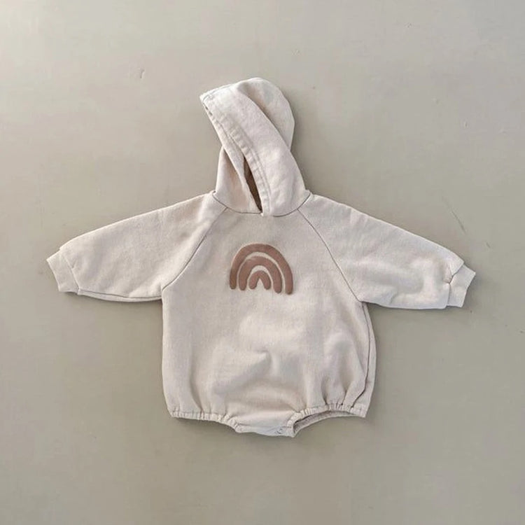 Rainbow Hoodie Romper Hippo Boutique