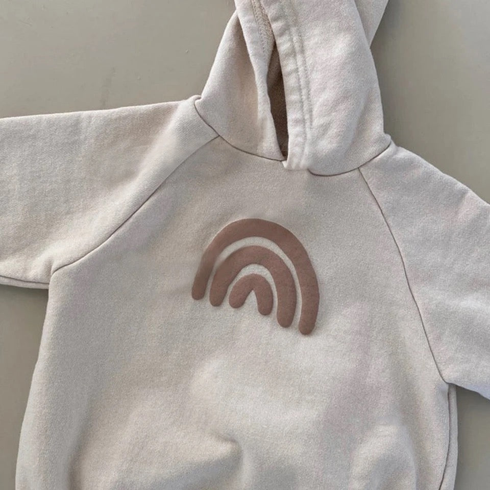 Rainbow Hoodie Romper Hippo Boutique