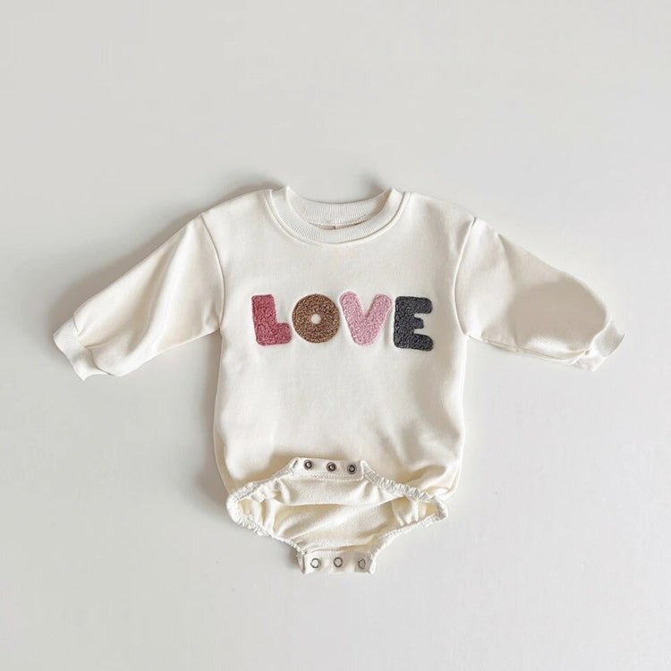 Love Sweatshirt Romper Hippo Boutique