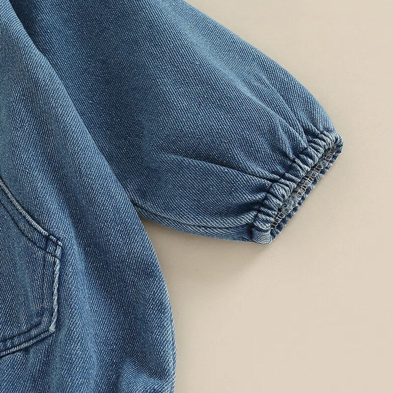Baby Hooded Denim Romper Hippo Boutique