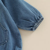 Baby Hooded Denim Romper Hippo Boutique