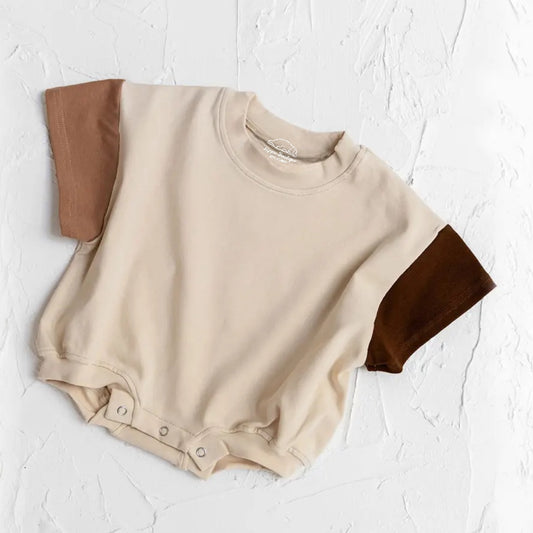 (Copy) Baby & Toddler cotton color block romper Hippo Boutique