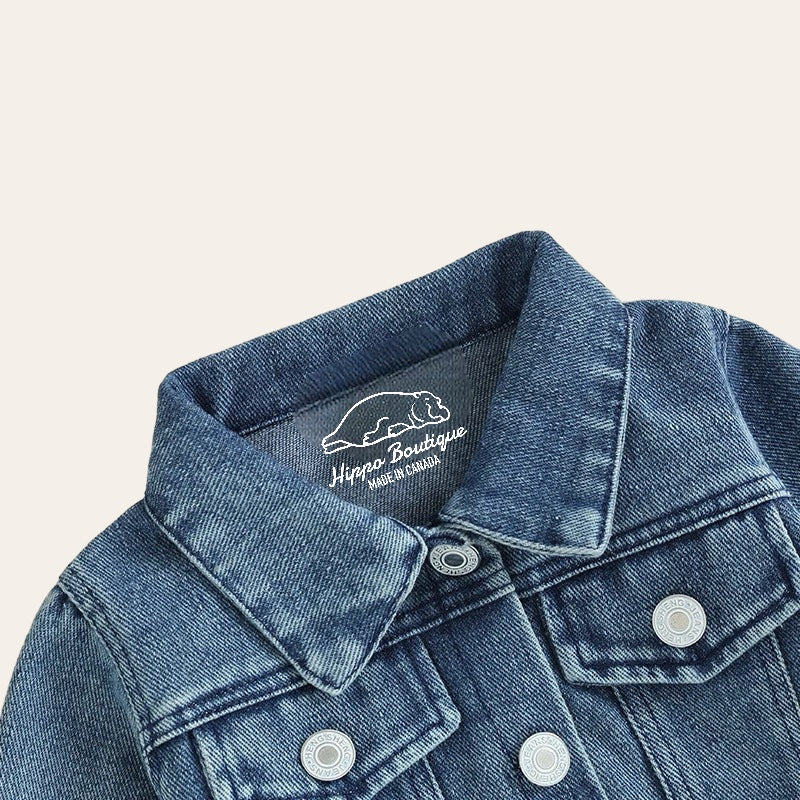 Big Bro Lil Bro Embroidered Baby & Toddler Jean Jacket Hippo Boutique