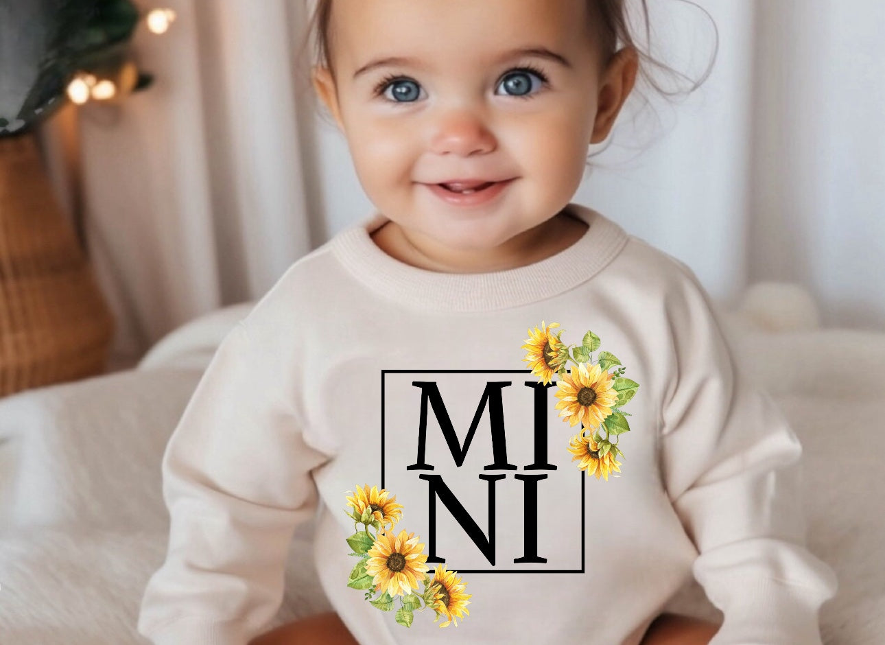 Sunflower Mama & Mini matching Baby Sweatshirt Romper bodysuit & Crewneck Hippo Boutique
