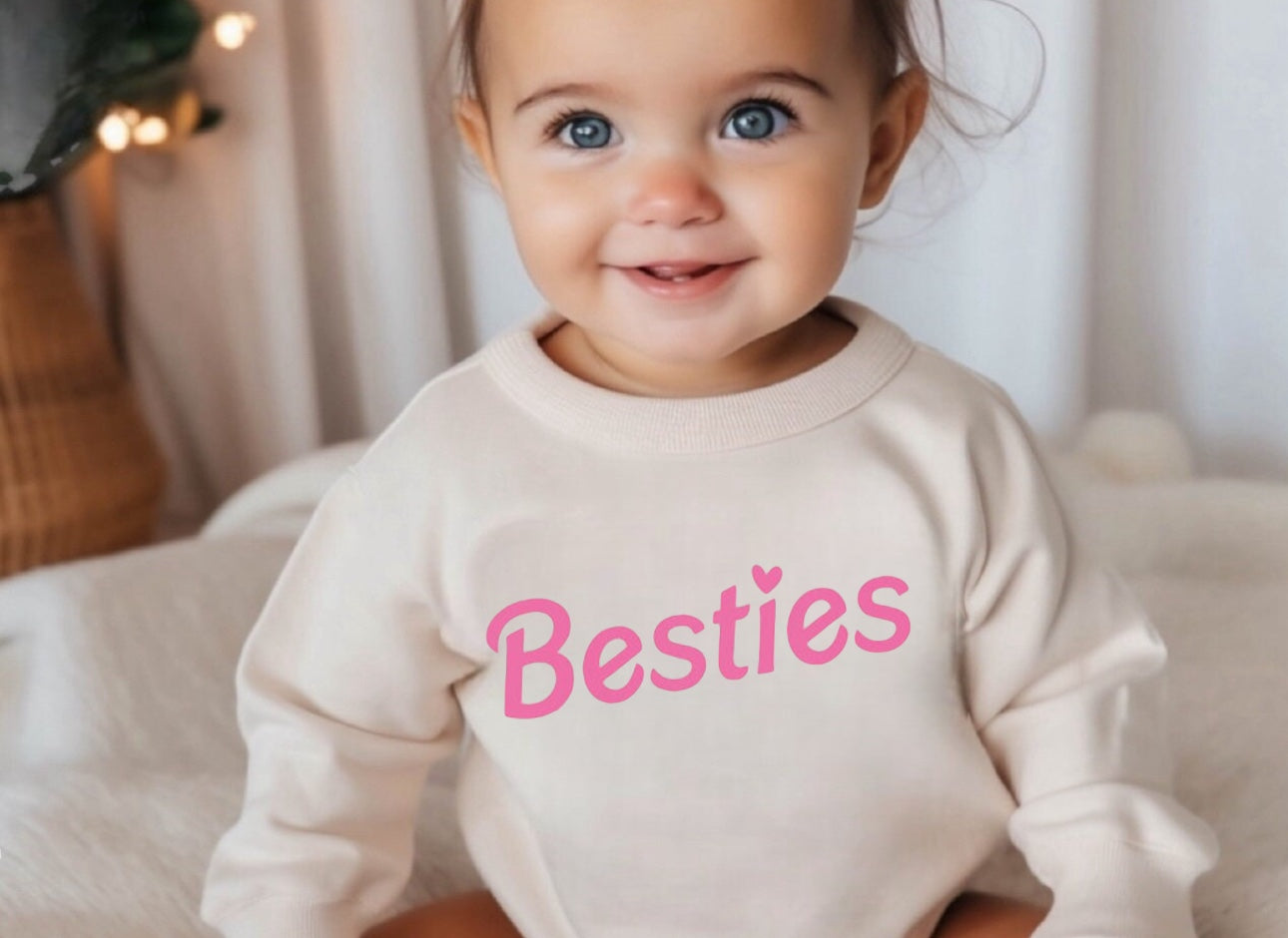 Besties matching Baby Sweatshirt Romper bodysuit & Crewneck Hippo Boutique
