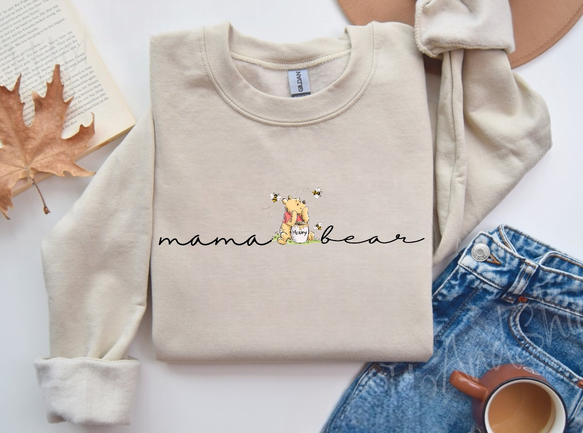 Mama Bear & Mini Bear matching Baby Sweatshirt Romper bodysuit & Crewneck Hippo Boutique