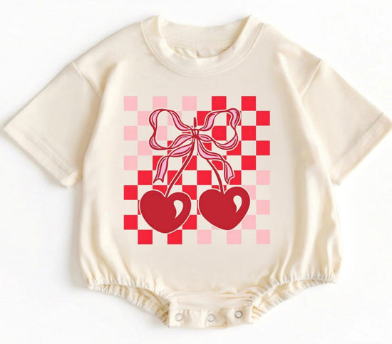 Baby t-shirt Bubble Romper - Sweet Cherry Hippo Boutique