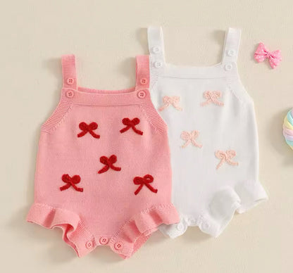 Bow Knit Sleeveless Romper Hippo Boutique