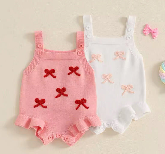 Bow Knit Sleeveless Romper Hippo Boutique