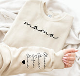 Mama Sweatshirts with kids names on sleeve Hippo Boutique