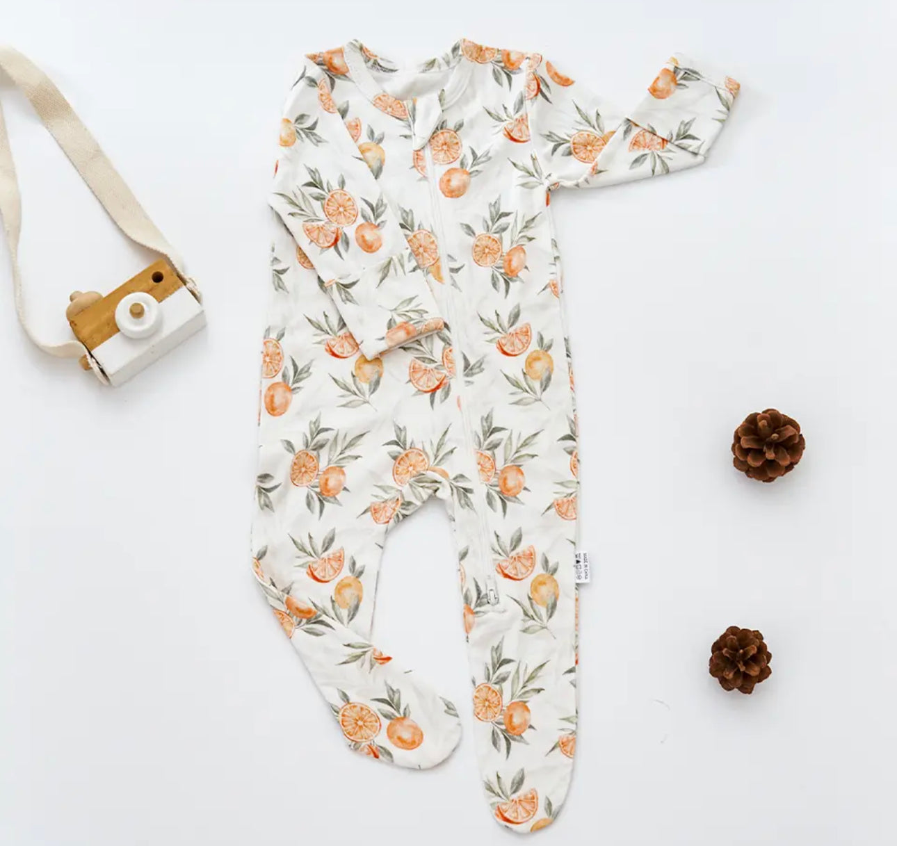 Long Sleeve Orange Bamboo Bodysuit Hippo Boutique