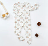 Long Sleeve Rainbow Bamboo Bodysuit Hippo Boutique