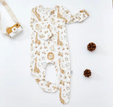 Long Sleeve Safari Bamboo Bodysuit Hippo Boutique