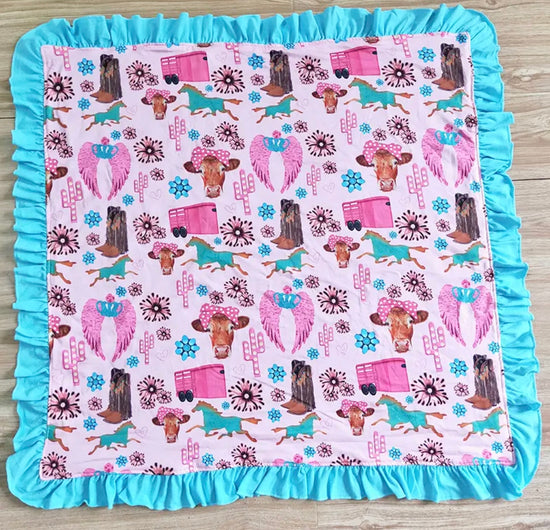 Western Cowgirl Minky Baby Blanket Hippo Boutique