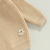 Baby & Kids Cotton knit Embroidered Flower Sweaters Hippo Boutique