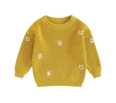 Bay & Kids Cotton knit Embroidered Flower Sweatersb Hippo Boutique
