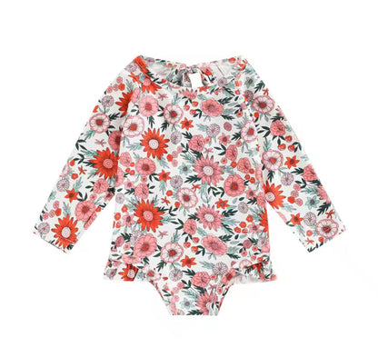 Boho Ruffled Baby Girl One Piece Swimsuit Hippo Boutique