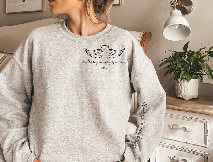 RIP Always in my heart Memorial Sweatshirts Hippo Boutique