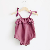 Summer Baby Girls Rompers Solid Cotton Linen Infant Romper Ruffles Slip Strap Kids Playsuit Jumpsuits Onepiece Baby Clothes