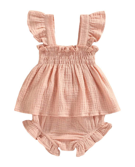 Ruffled Dress Tank Top & Shorts Outfit Hippo Boutique